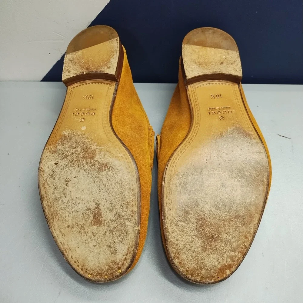 Vintage Gucci 1953 Horsebit Loafers Mens Size 10.5 Brown Moc Toe Cuban Heel